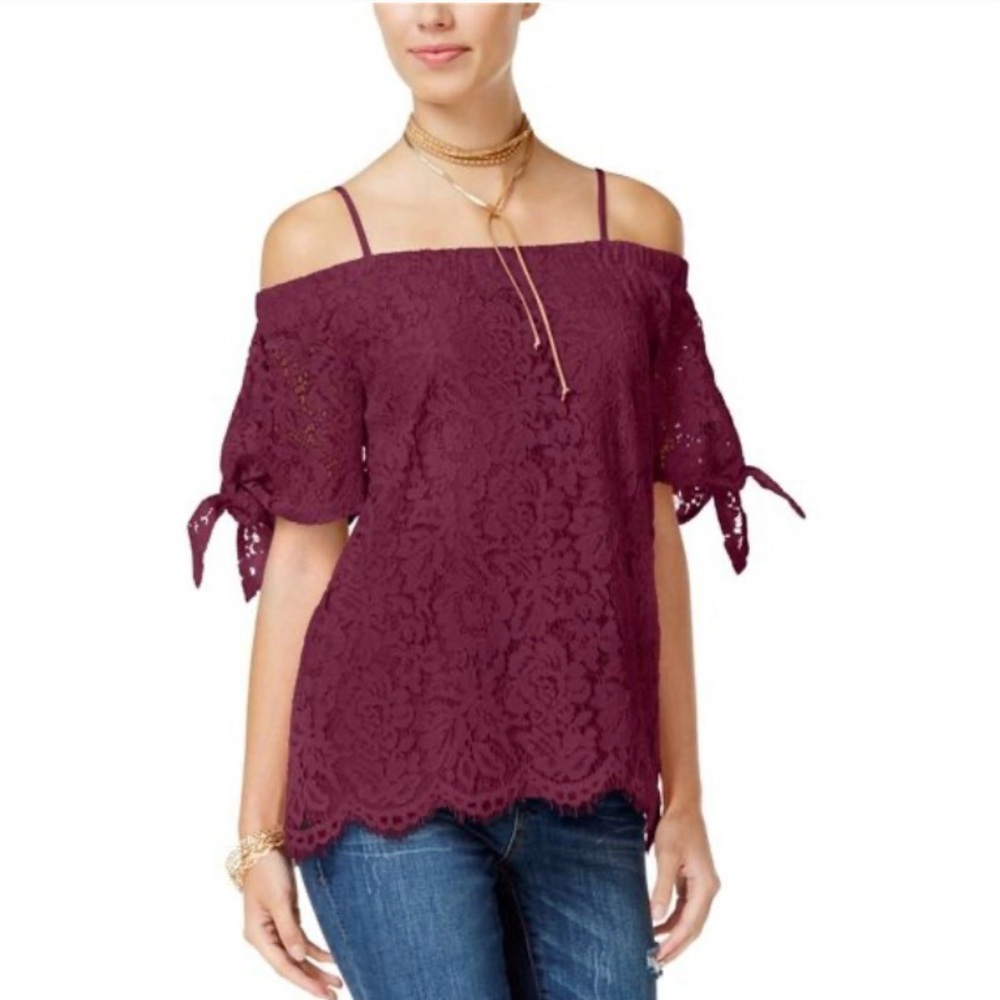 Miss chievous burgundy lace blouse